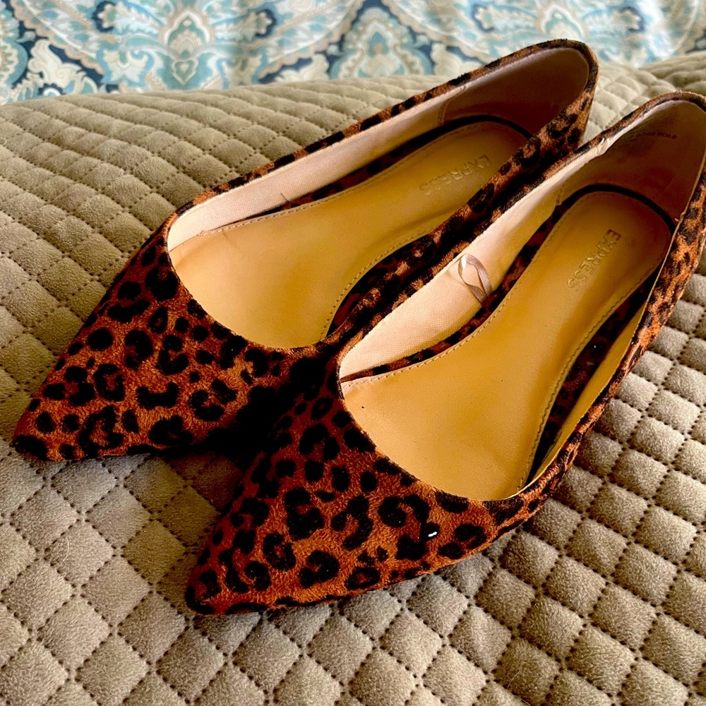 Leopard Print Pointed Toe Flats